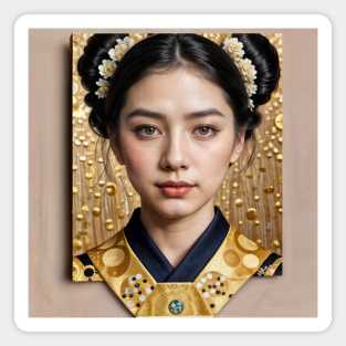 Golden Geisha Girl Magnet